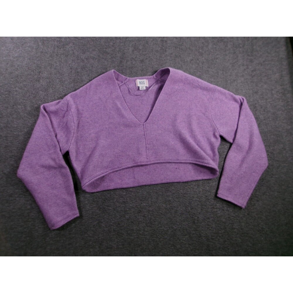 Urban Outfitters BDG Sweater Women Small Purple Crop Y2K Cozy Lounge Oversized